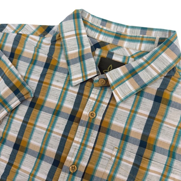 Prana Other - Prana Shirt Mens LRG Green Plaid Short Sleeve Casual Outdoor Hiking Gorpcore